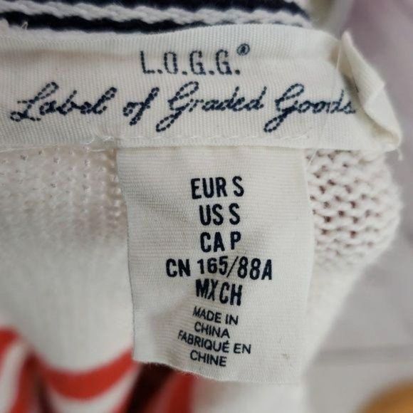 H&M Label of Graded Goods red white striped small quarter‎ sleeveSweater - Picture 6 of 8